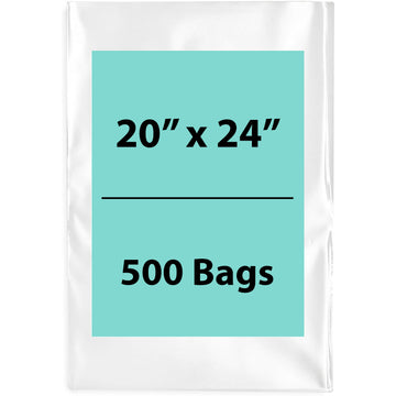 20X24 inches Clear Flat Poly Bags 1.5Mil Open Top (LDPE)